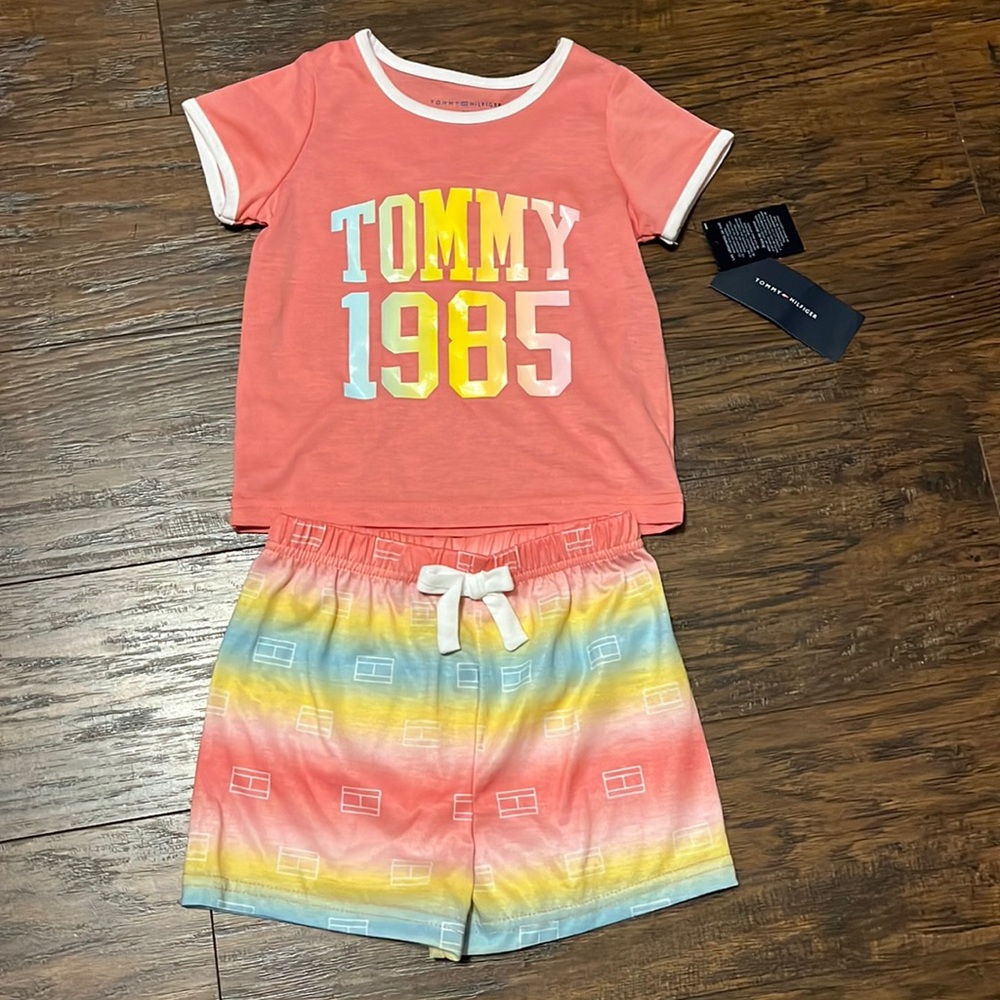 🆕 Tommy Hilfiger Rainbow Short Set